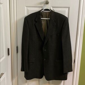 Bellissimo Blazer Brown Herringbone Tweed Wool Two Button Vented Men’s 48 Tall